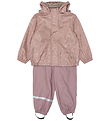 Mikk-Line Regntøj m. Seler/Fleece - PU - Foil Dot AOP