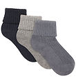 Minymo Strømper - Rib - 3-pak - Blau Gray