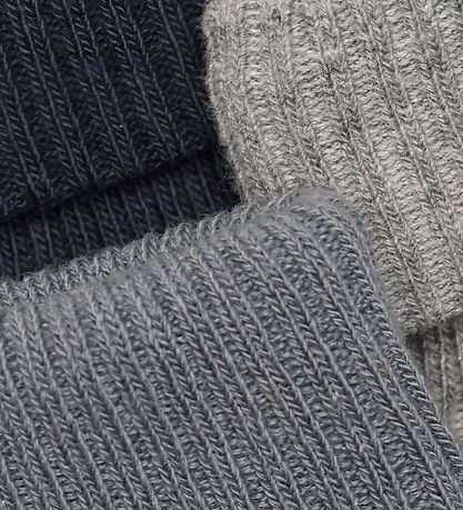 Minymo Strømper - Rib - 3-pak - Blau Gray