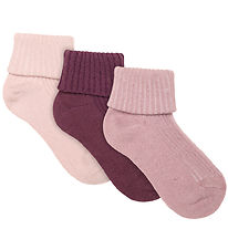 Minymo Strømper - Rib - 3-pack - Elderberry