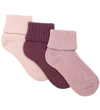 Minymo Strømper - Rib - 3-pack - Elderberry