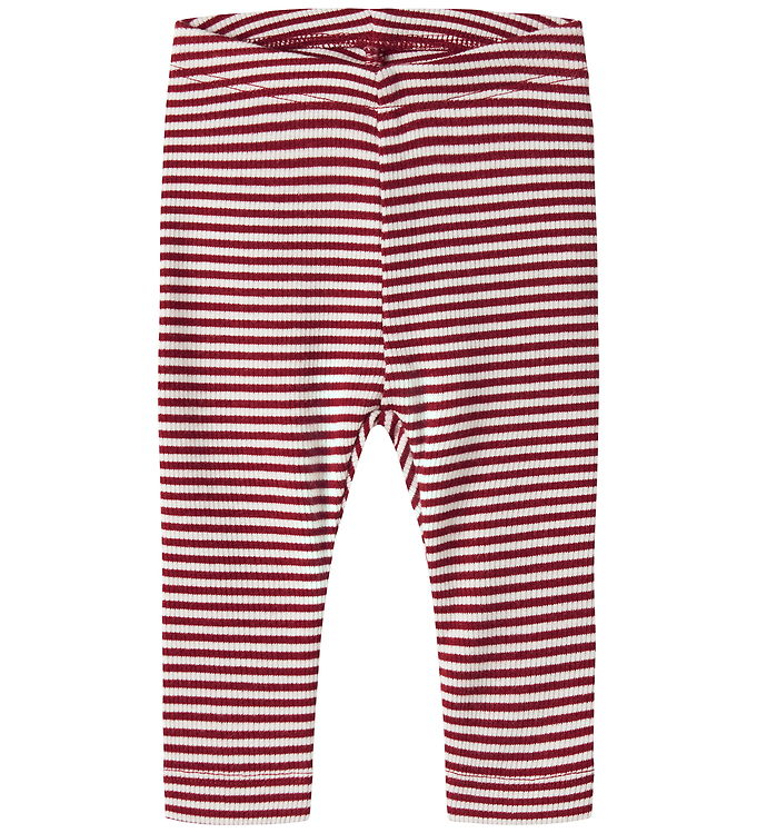Name It Leggings - Rib - NbnDab - Red Dahlia