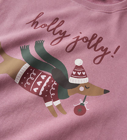 Name It Sweatshirt - NkfVertrud - Wild Rose/Holly Jolly