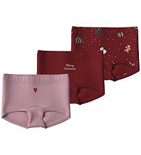 Name It Hipsters - 3-pak - NmfVismas - Red Dahlia/w/ Pink Nectar