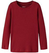 Name It Bluse - Rib - NmnKab - Red Dahlia