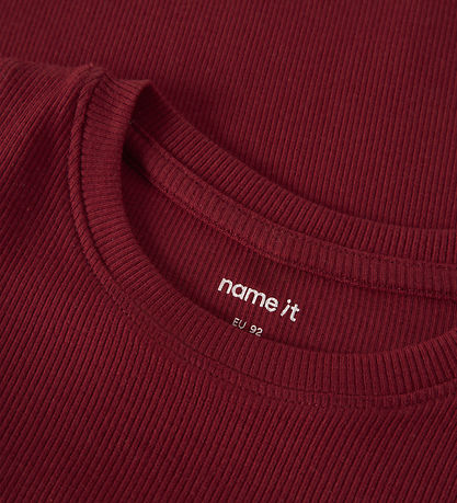 Name It Bluse - Rib - NmnKab - Red Dahlia