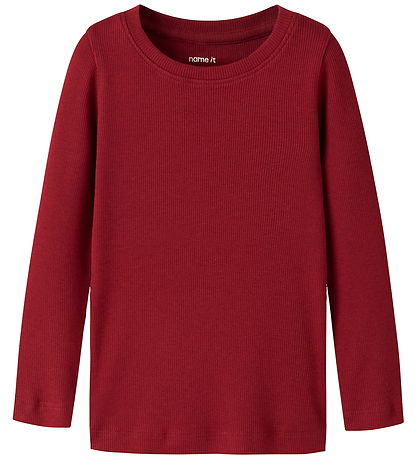 Name It Bluse - Rib - NmnKab - Red Dahlia