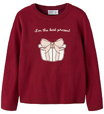 Name It Bluse - Strik - NbfRisse - Red Dahlia