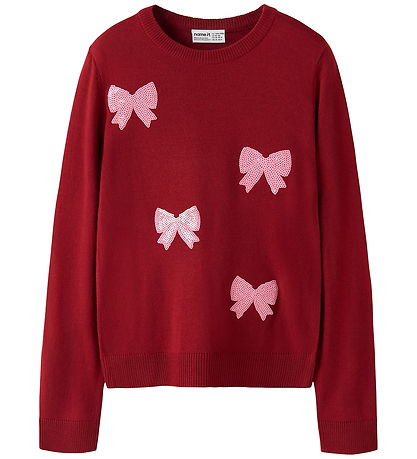 Name It Bluse - Strik - NkfRalle - Red Dahlia
