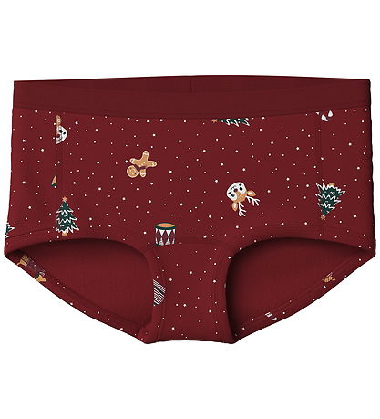 Name It Hipsters - 3-pak - NmfVismas - Red Dahlia/w/ Pink Nectar