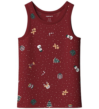 Name It Undertrøjer - 2-pak - NmfVismas - Red Dahlia/w/ Pink Nec