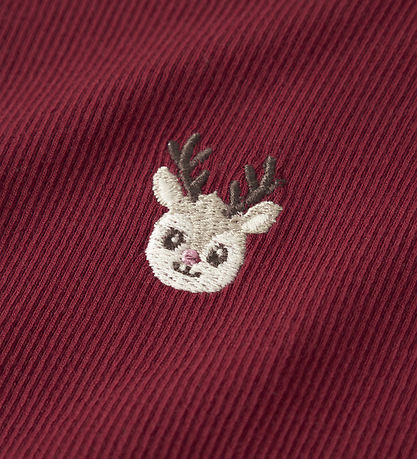 Name It Bluse - Rib - NmfVivemmas - Red Dahlia/Reindeer