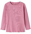 Name It Bluse - Rib - NmfVivemmas - Wild Rose/Candy Cane
