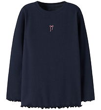 Name It Bluse - Rib - NmfVivemmas - Navy Blazer/Bow