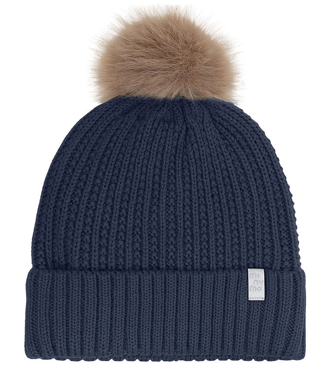 Minymo Hue m. Fleece - Uld/Akryl - Dark Sapphire m. Kvast