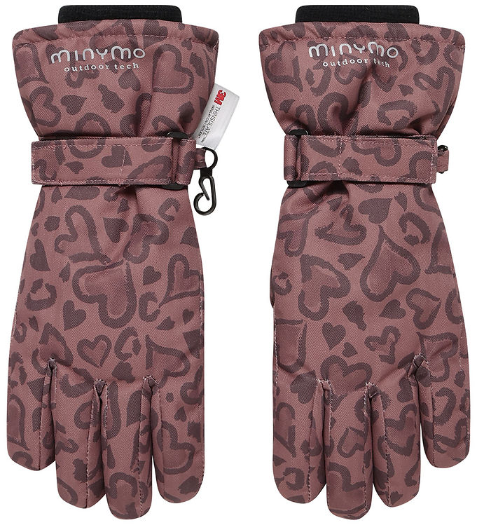 Minymo Hansker m. Fleece - Burlwood m. Leopard