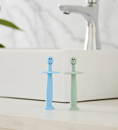 Matchstick Monkey - Training Toothbrush - 2-pak - Mint/Blå