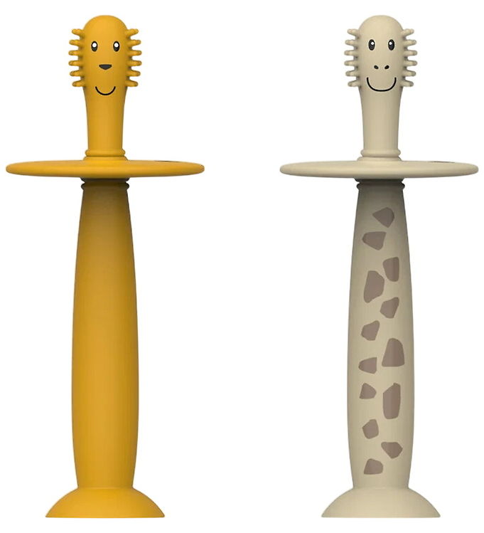 Matchstick Monkey Tandbørste - 2-pak - Training - Silikone - Løv