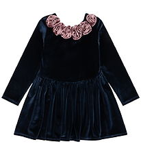 Konges Sløjd Kjole - Velour - Rosetta - Navy