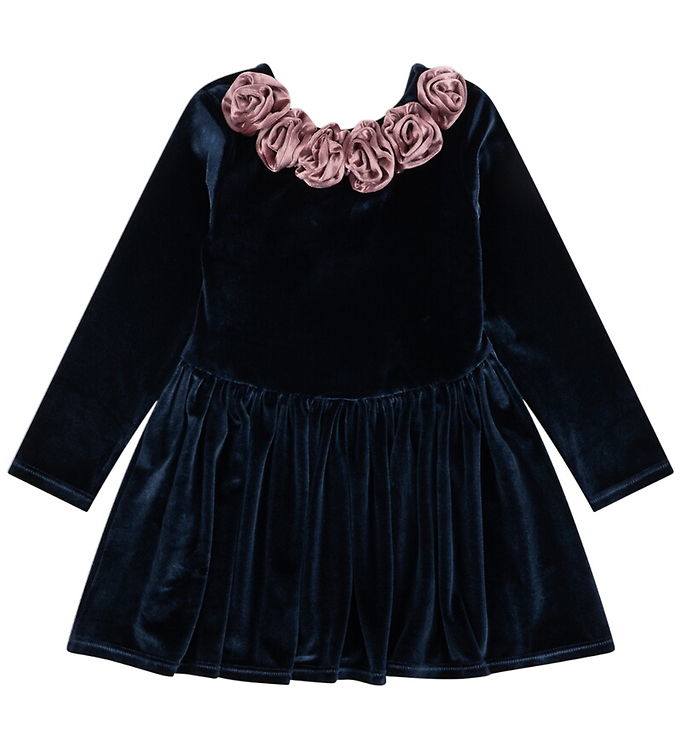 Konges Sløjd Kjole - Velour - Rosetta - Navy