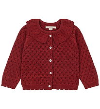 Konges Sløjd Cardigan - Strik/Hulmønster - Holiday - Red Dahlia
