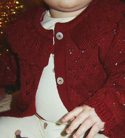 Konges Sløjd Cardigan - Strik/Hulmønster - Holiday - Red Dahlia