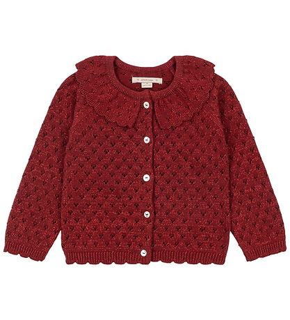Konges Sløjd Cardigan - Strik/Hulmønster - Holiday - Red Dahlia