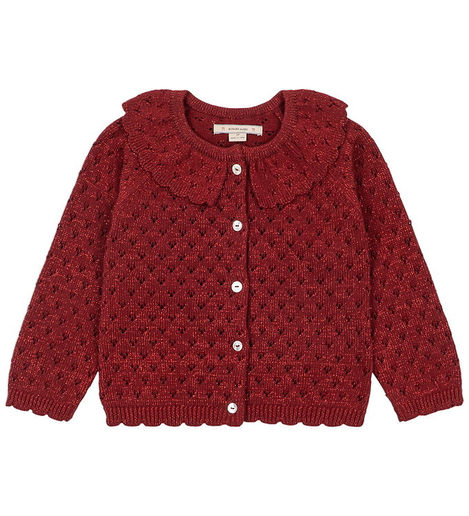 Konges Sløjd Cardigan - Strik/Hulmønster - Holiday - Red Dahlia