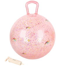 Konges Sløjd Hoppebold m. Håndtag - 50 cm - Rainbow m. Glimmer