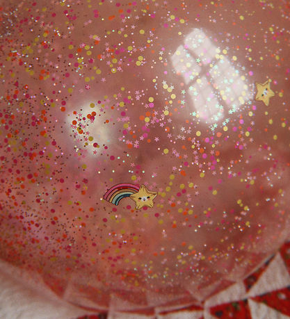 Konges Sløjd Hoppebold m. Håndtag - 50 cm - Rainbow m. Glimmer