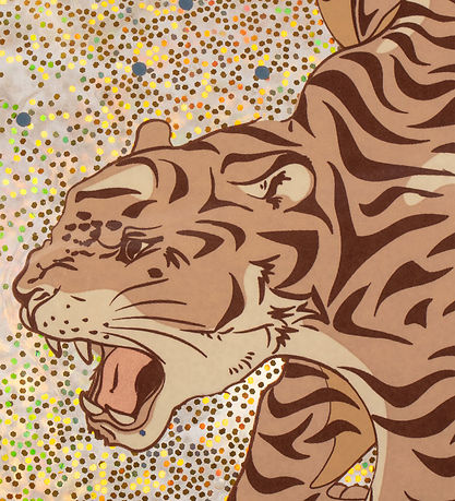 Konges Sløjd Hoppebold m. Håndtag - 50 cm - Tiger m. Glimmer
