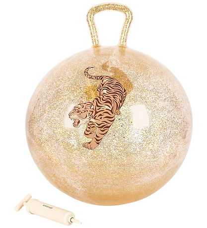 Konges Sløjd Hoppebold m. Håndtag - 50 cm - Tiger m. Glimmer