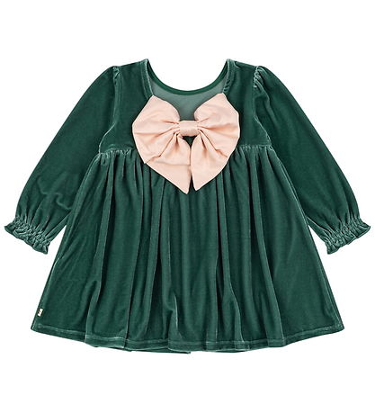 Konges Sløjd Kjole - Velour - Gia Bow - Fir