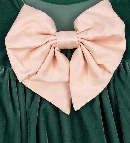 Konges Sløjd Kjole - Velour - Gia Bow - Fir