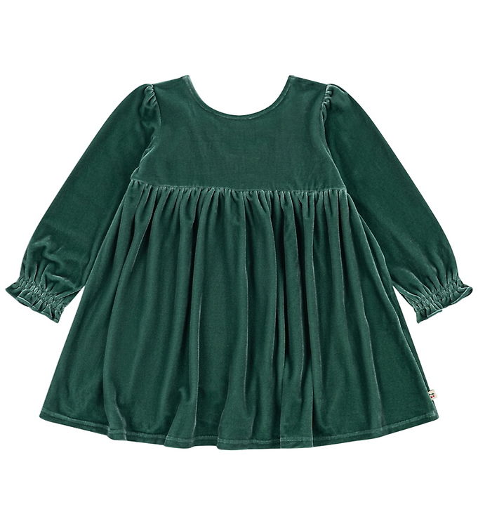 Konges Sløjd Kjole - Velour - Gia Bow - Fir
