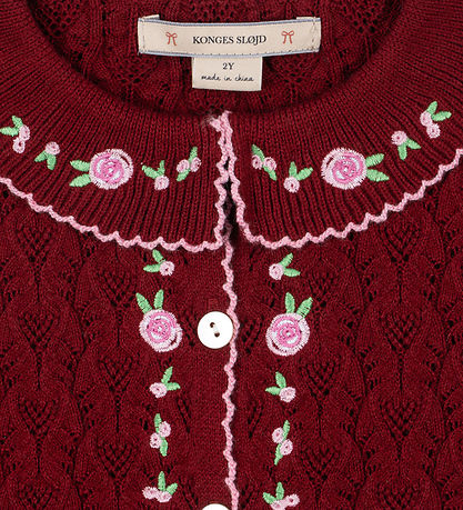 Konges Sløjd Cardigan - Strik/Hulmønster - Rosier - Pomegranate