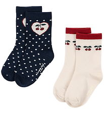 Konges Sløjd Strømper - Jacquard - 2-pak - Cherry Mix