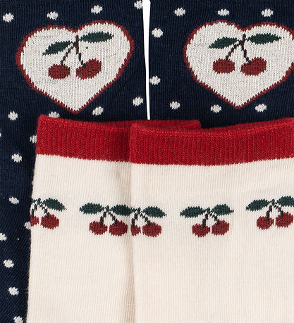 Konges Sløjd Strømper - Jacquard - 2-pak - Cherry Mix