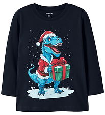Name it Bluse - NMMVOSMAS - Dark Sapphire/Dino Present