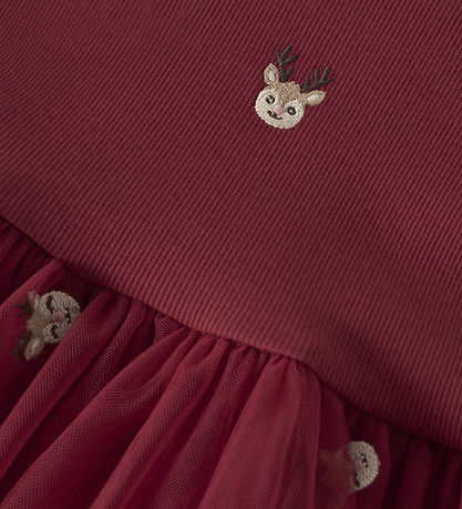 Name it Kjole - NMFVEROSS - Red Dahlia/Reindeer