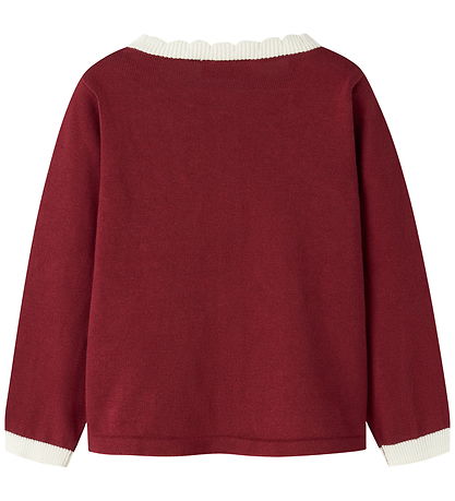 Name it Cardigan - Strik - NMFRALBOS - Red Dahlia