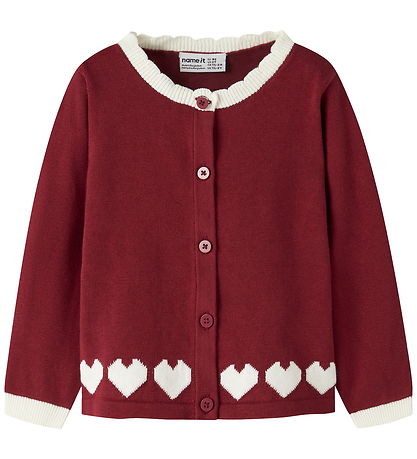 Name it Cardigan - Strik - NMFRALBOS - Red Dahlia