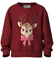 Name It Bluse - NmfVertrud - Red Dahlia/Reindeer Bow