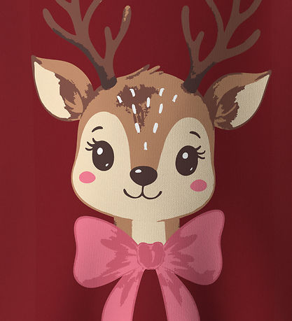 Name It Bluse - NmfVertrud - Red Dahlia/Reindeer Bow