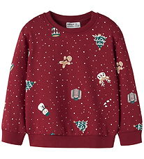 Name It Bluse - NmnVohom - Red Dahlia/Christmas