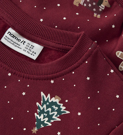 Name It Bluse - NmnVohom - Red Dahlia/Christmas