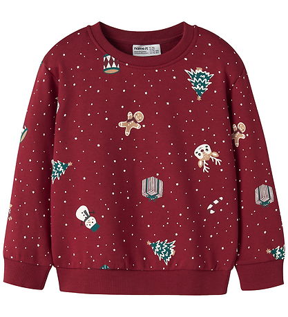 Name It Bluse - NmnVohom - Red Dahlia/Christmas