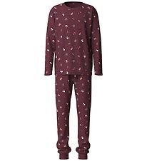 Name It Nattøj - 2-delt - NanVismas - Burgundy/Christmas