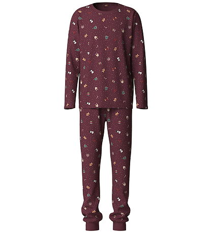 Name It Nattøj - 2-delt - NanVismas - Burgundy/Christmas