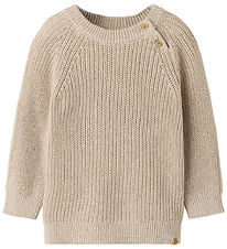 Lil Atelier Bluse - Strik - NmmRokkos - White Pepper/Melange